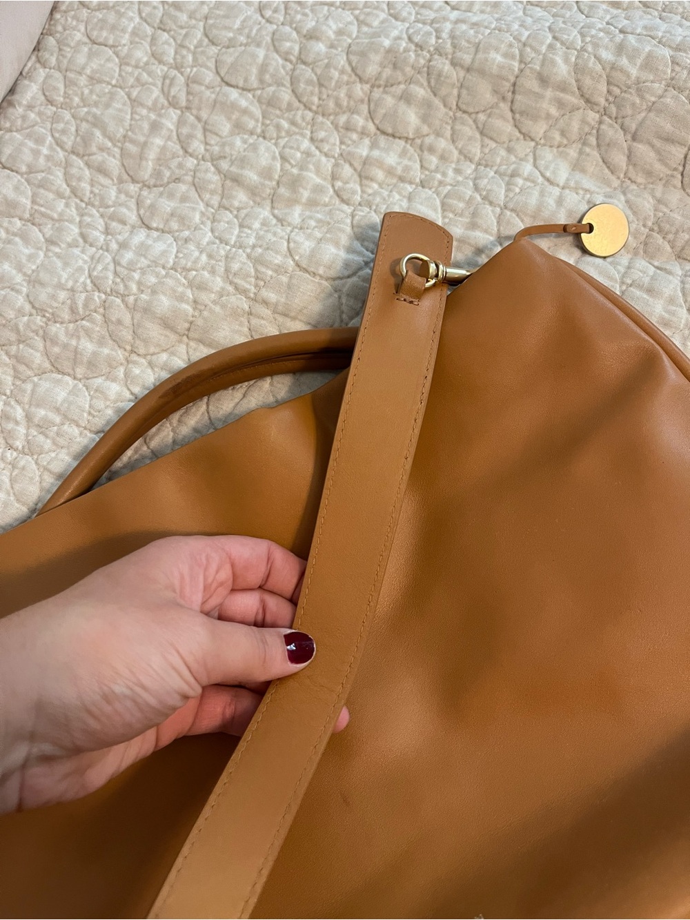Skagen Cognac Leather Shoulder Bag - Picture 6 of 6